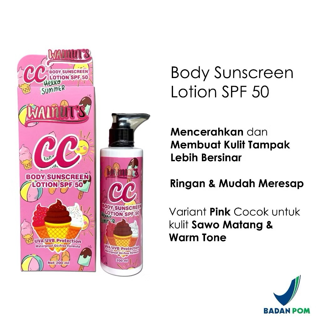WALNUT CC TONE UP LOTION 200ml / WALNUT CC TONE UP BODY SUNSCREEN