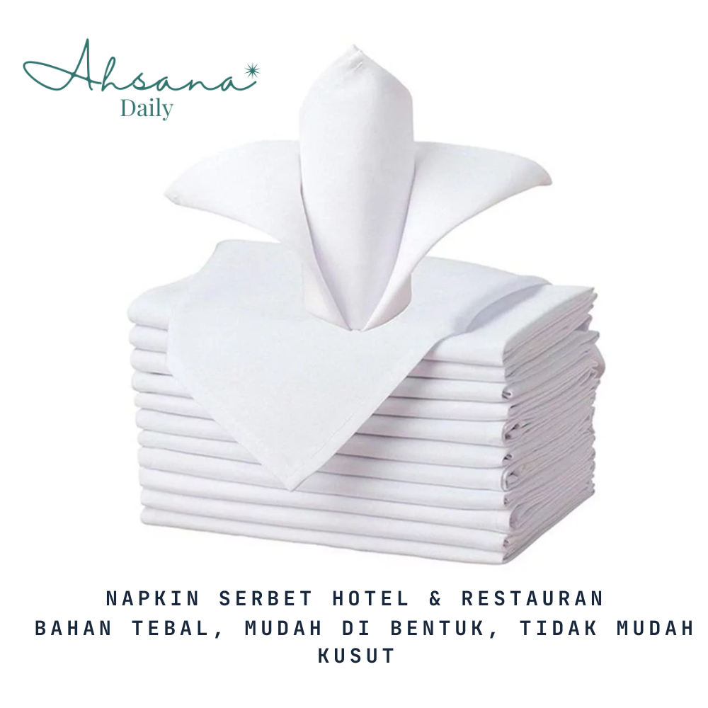 Napkin Hotel Resto - Folding Napkin Damask -  Ukuran 50x50 & 35x35