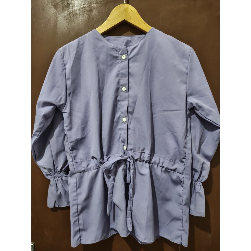 blouse kancing depan serut