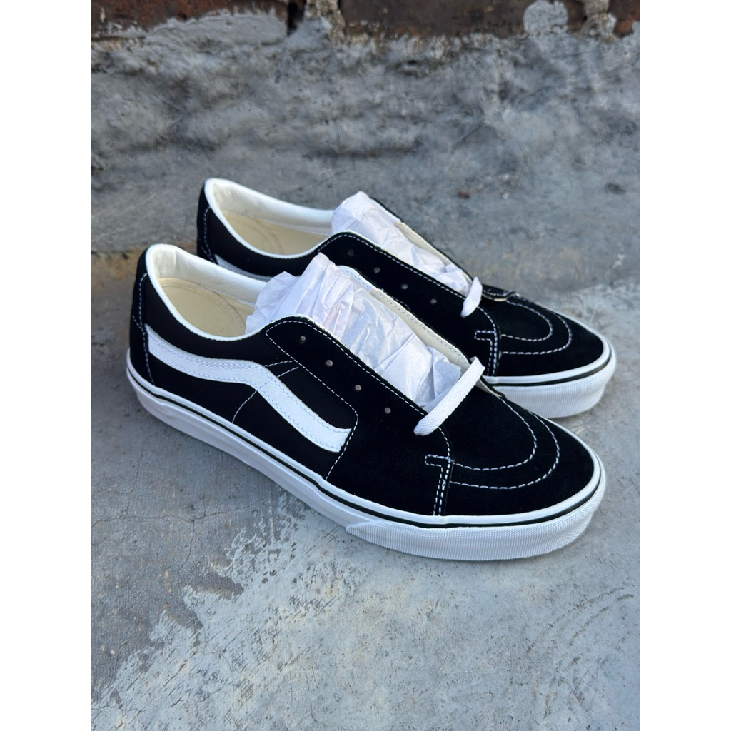 vans sk8 low black white original pt navya / gmg