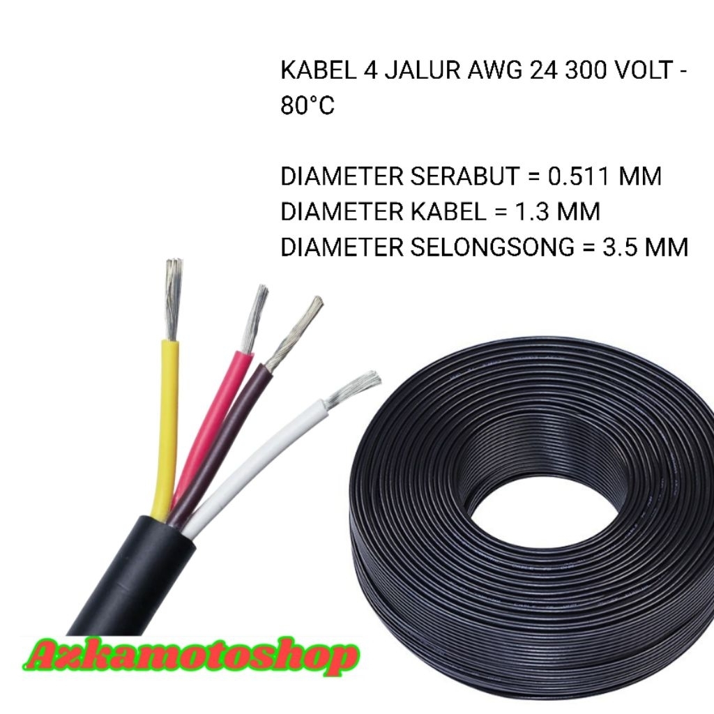 kabel isi 4 awg 24 Serabut putih