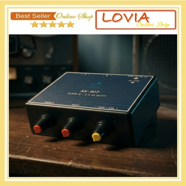 TPA3118 Amplifier Mini Bass Treble Rakitan Power Ampli 2x60 Watt Class-D Stereo 2 Channel AX-907