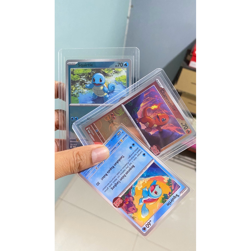 (Booking) tiga kartu pokemon promo coki-coki squirtle dan charmender