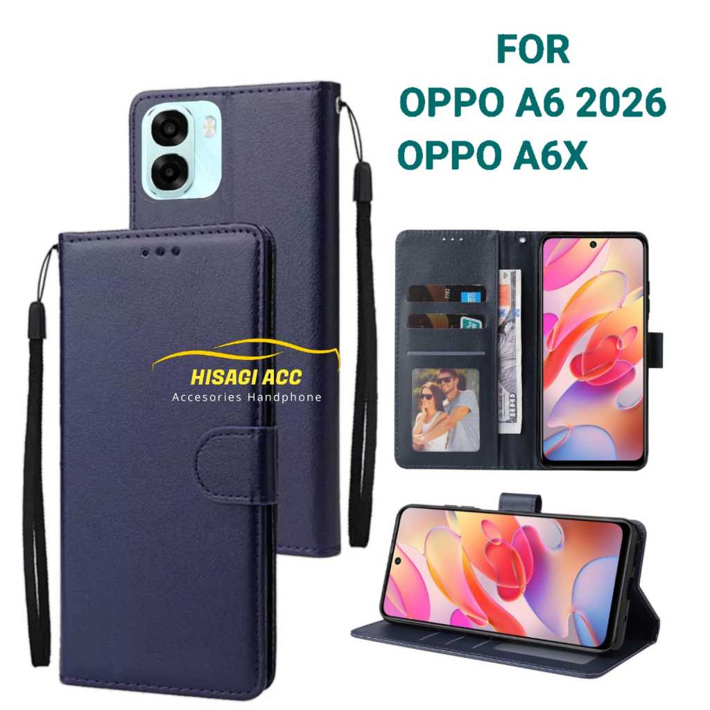 Casing Hp Cover hp Untuk OPPO A6 2026 / OPPO A6X Leather Flip Case Dompet