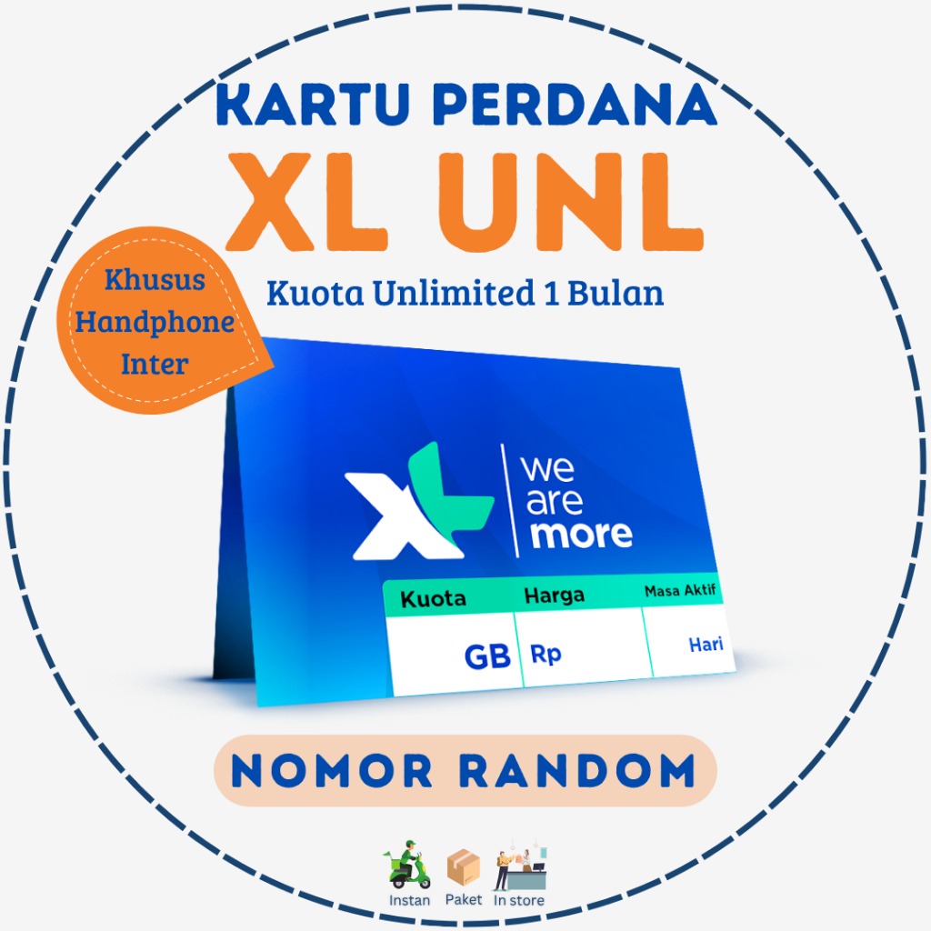 Kartu Perdana XL Kuota Unlimited 30 Hari | Kartu Perdana XL Handphone Inter