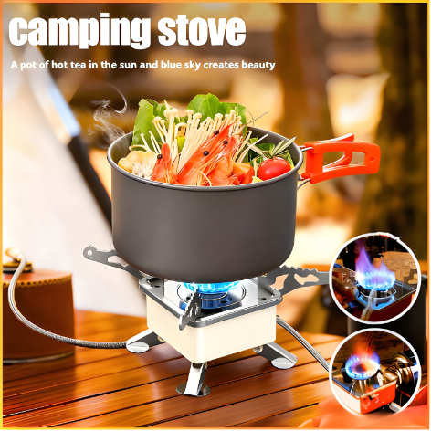 MEGA Kompor Gas Camping Mini Portable Lipat 1 Set Lengkap Outdoor Ultralight Stove - K-202