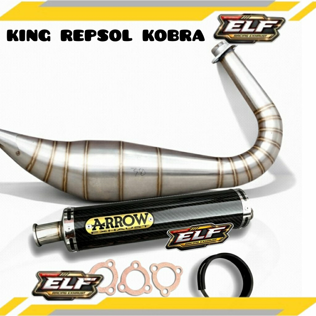 Knalpot RX King Kolong Repsol Kobra ARROW Exhaust Stainless Model Ninja Silencer Karbon PNP