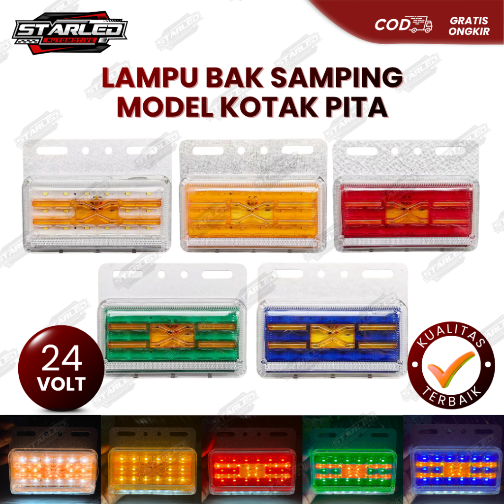 NEW Lampu Bak Samping Kotak Pita Model Lampu Bak Truk Lampu samping truk 24 volt