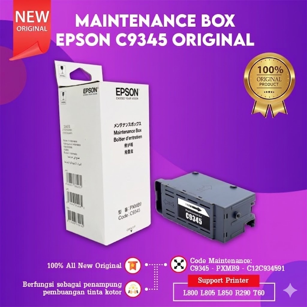 Maintenance Box C9345 Epson L6580 L8050 L18050 Kotak Pemeliharaan New