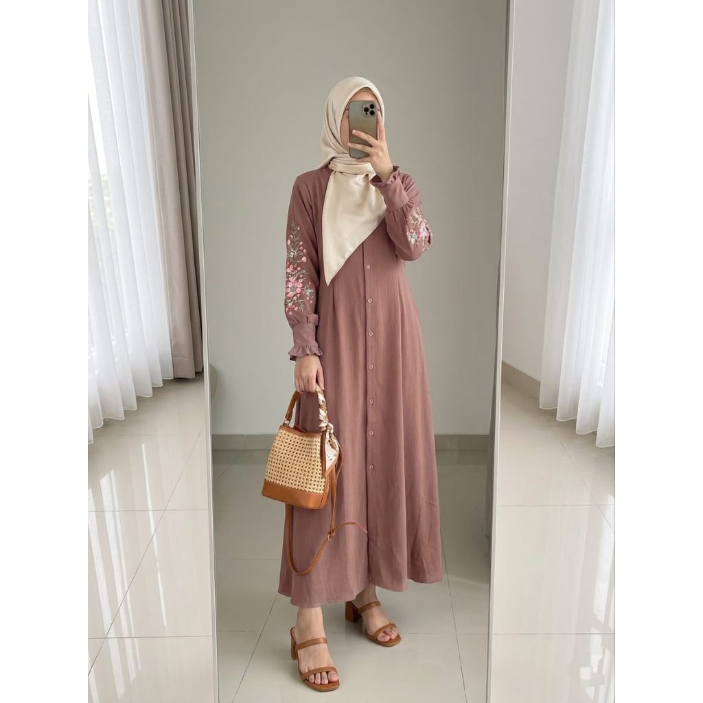 DRESS BORDIR CRINGKLE PREMIUM ORY DE BUTIQUE // MIRABELLE DRESS // DRESS SIMPLE ELEGANT // GAMIS KEK