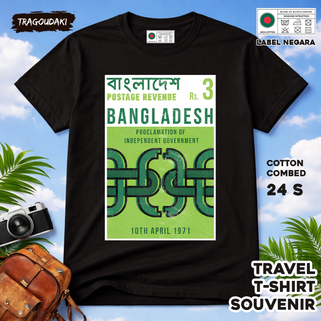 KAOS Oleh oleh BANGLADESH Baju Suvenir Tag BANGLADESH 4 bahan cotton combed 24s