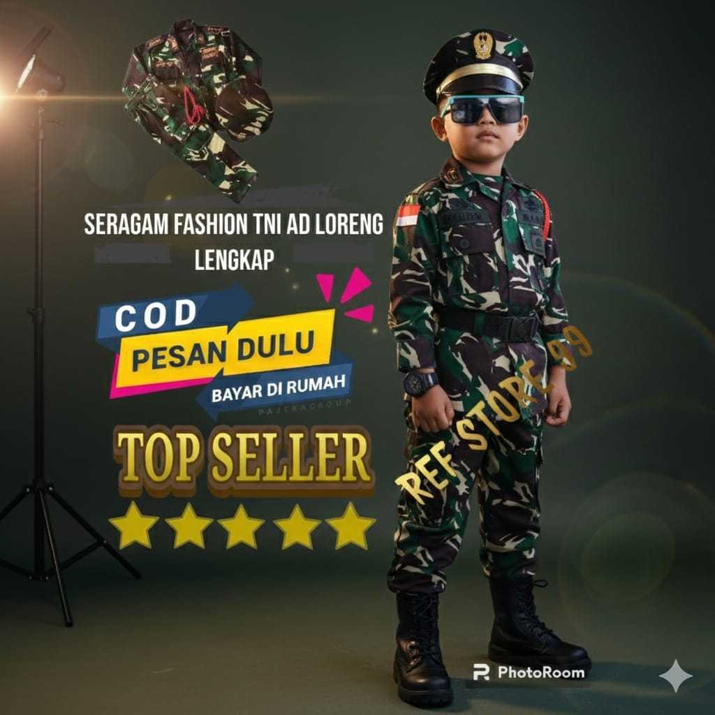 Setelan seragam tentara TNI AD  Dan TNI AU anak