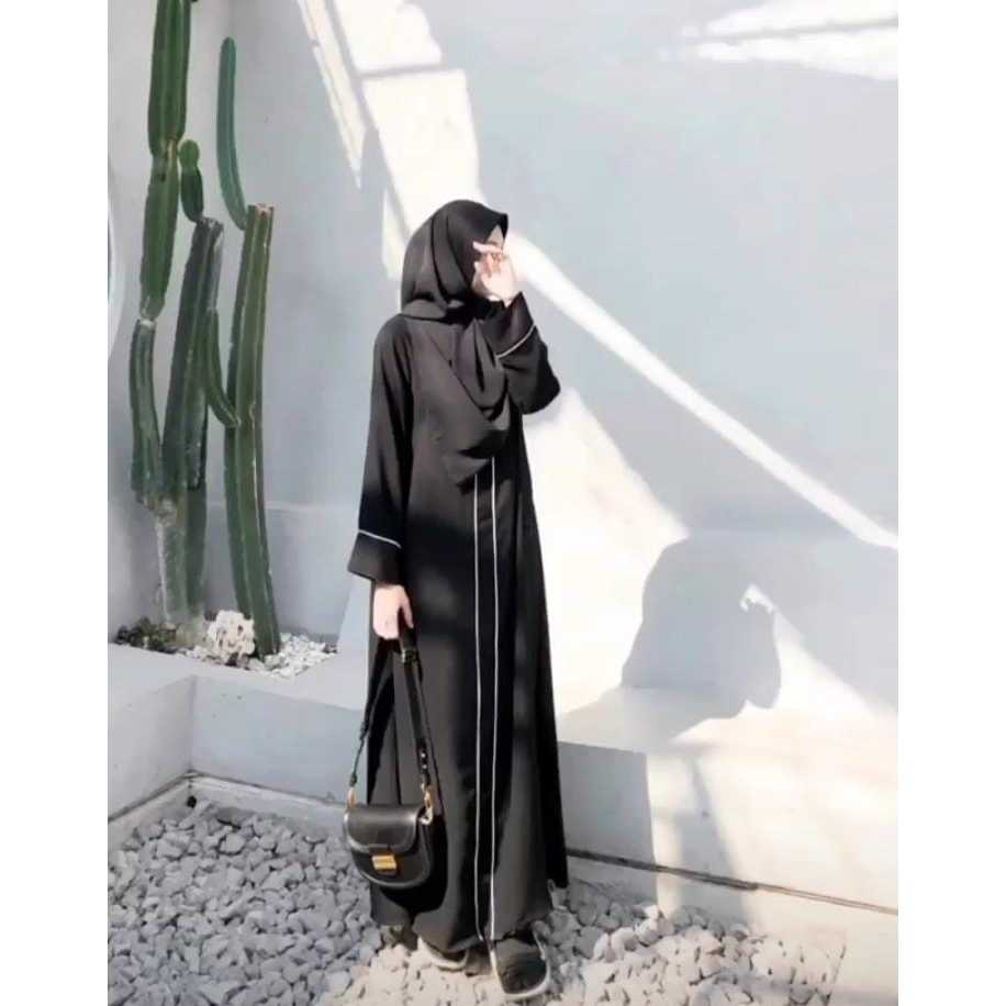 Promo Diskon Abaya Hitam Remaja Simple — Abaya Pita Badan abaya elegan