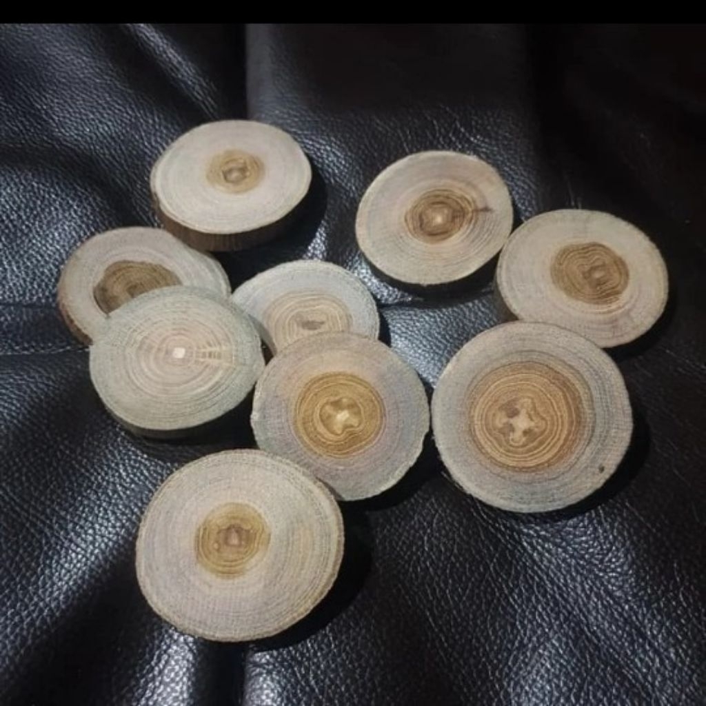 teakwood potongan kayu jati serbaguna. wooden coaster. potongan kayu jati untuk hiasan dinding. tata