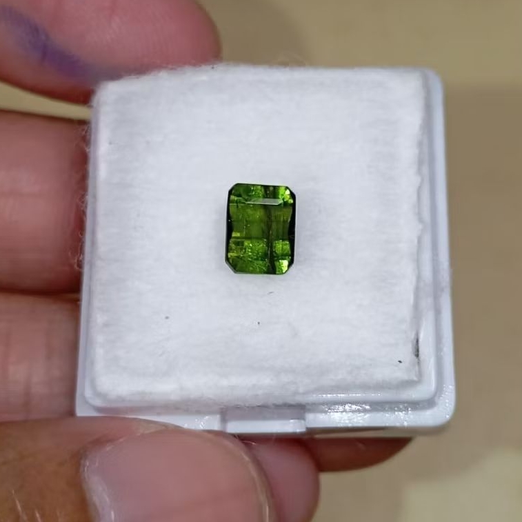 Batu permata natural green tourmaline + Memo GLI