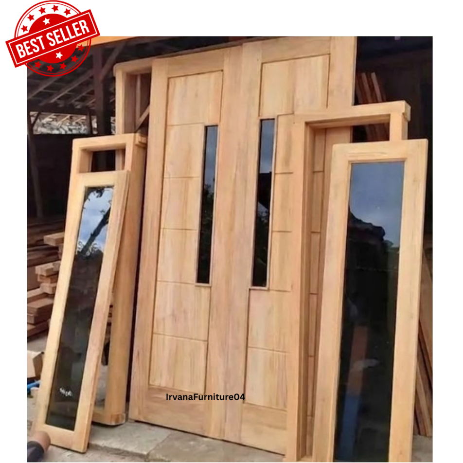 Daun Pintu Kuputarung 1 Set Kayu Jati Pintu Utama