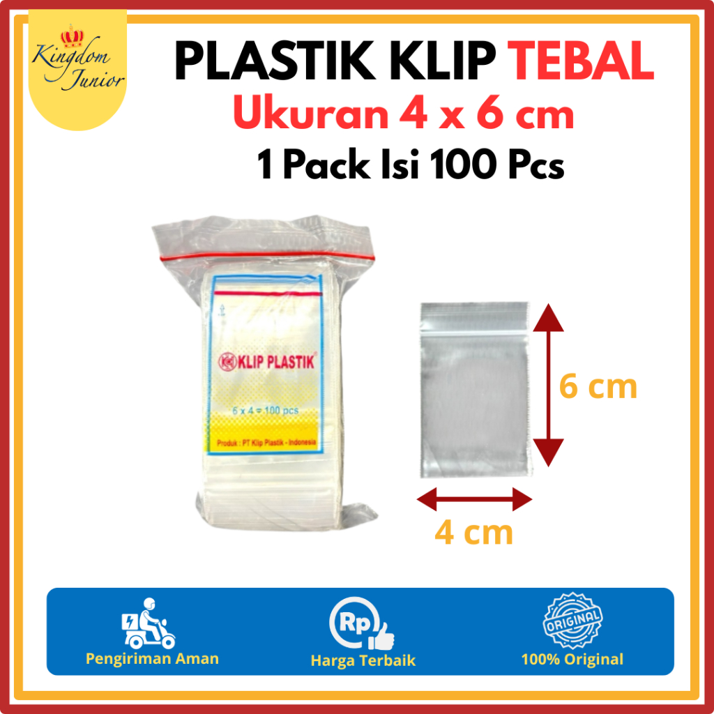 Klip TEBAL 4 cm x 6 cm | Plastik Klip 4 x 6 cm Tebal Kecil