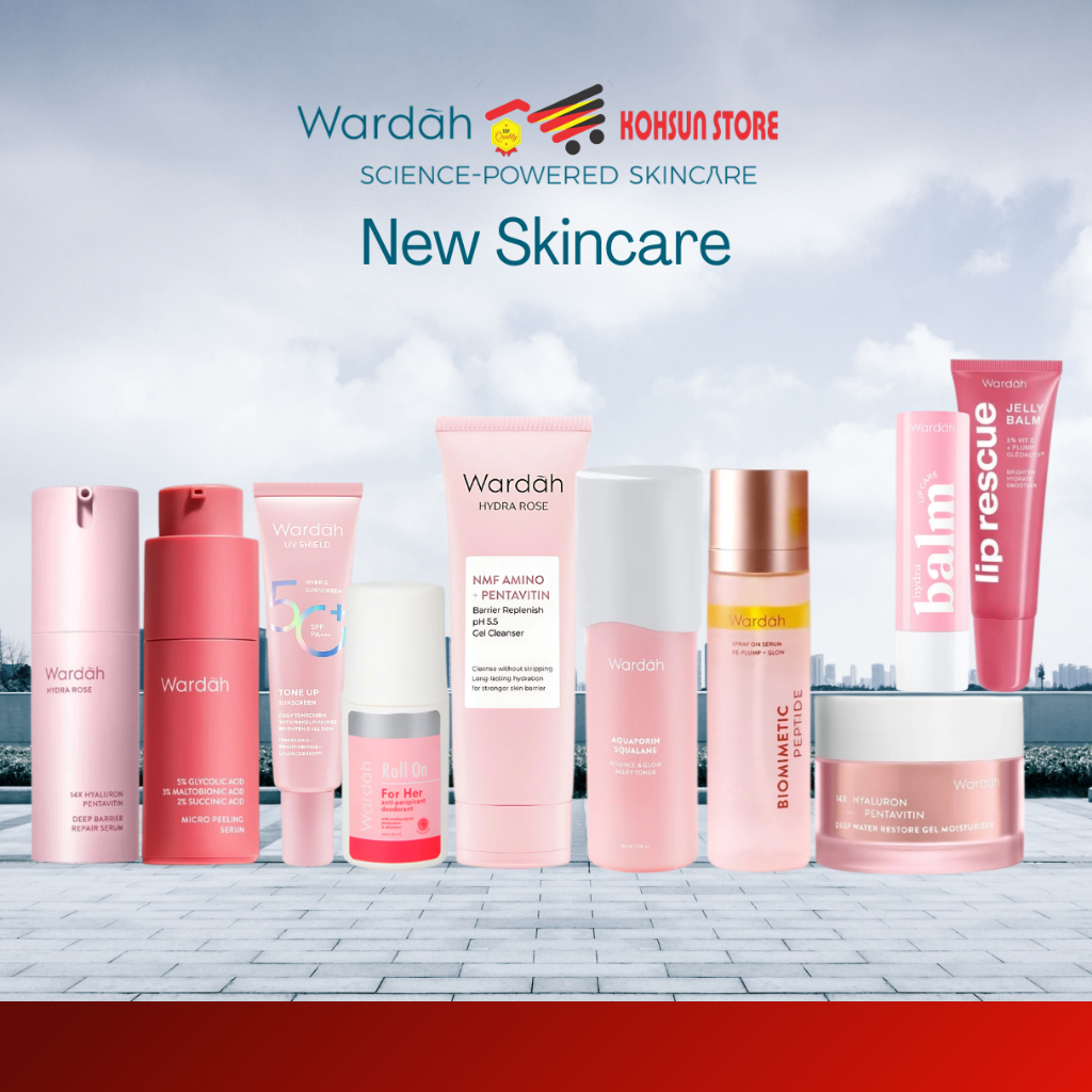 WARDAH Skincare Repair Barrier Perfect Moisturizer, Milky Toner, Peeling Serum, Biomimetic Spray, To