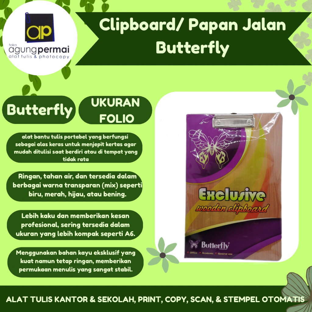 Clipboard / Papan Jalan Butterfly