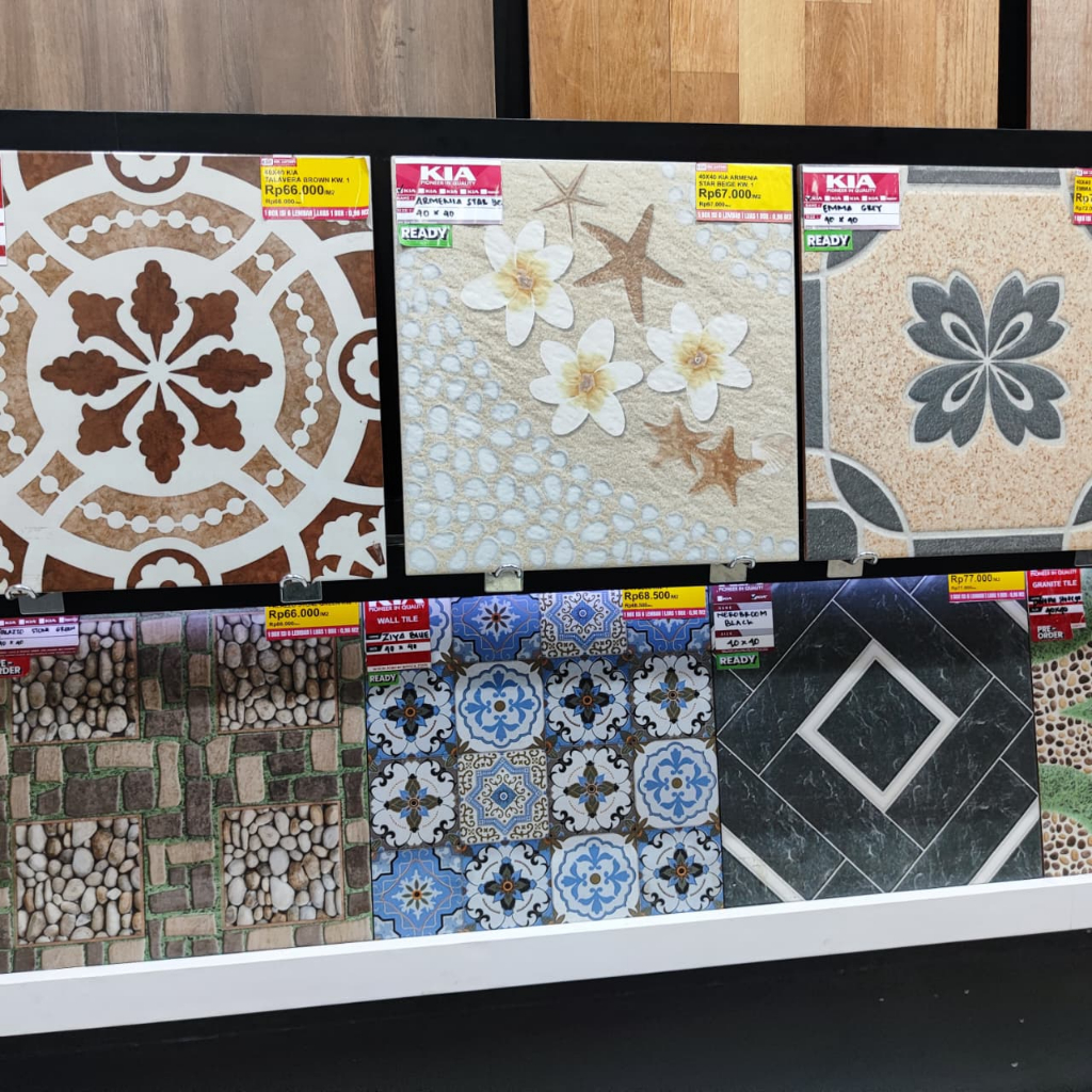 40x40 KIA Keramik Lantai Kasar Aneka Motif - Keramik Kasar Kamar Mandi Dapur Carport Tangga Jepara