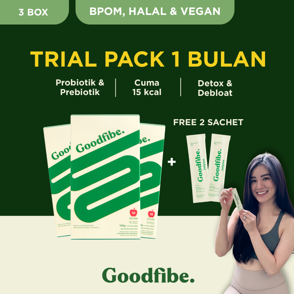 Goodfibe Jellytox 1 Month Trial — Fiber Jelly Probiotik Suplemen untuk Diet dan Detox