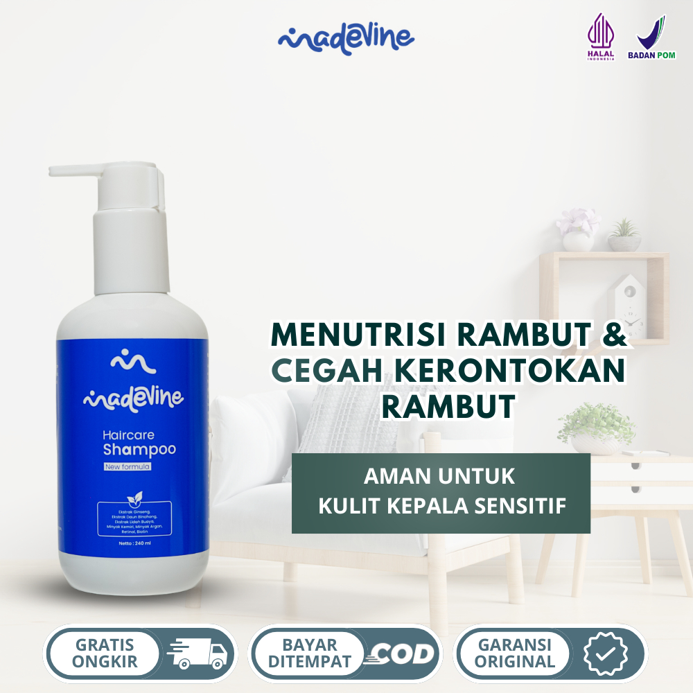 Madevine Shampoo - Shampo Rambut Rontok dan Masalah Kebotakan | 250 ml