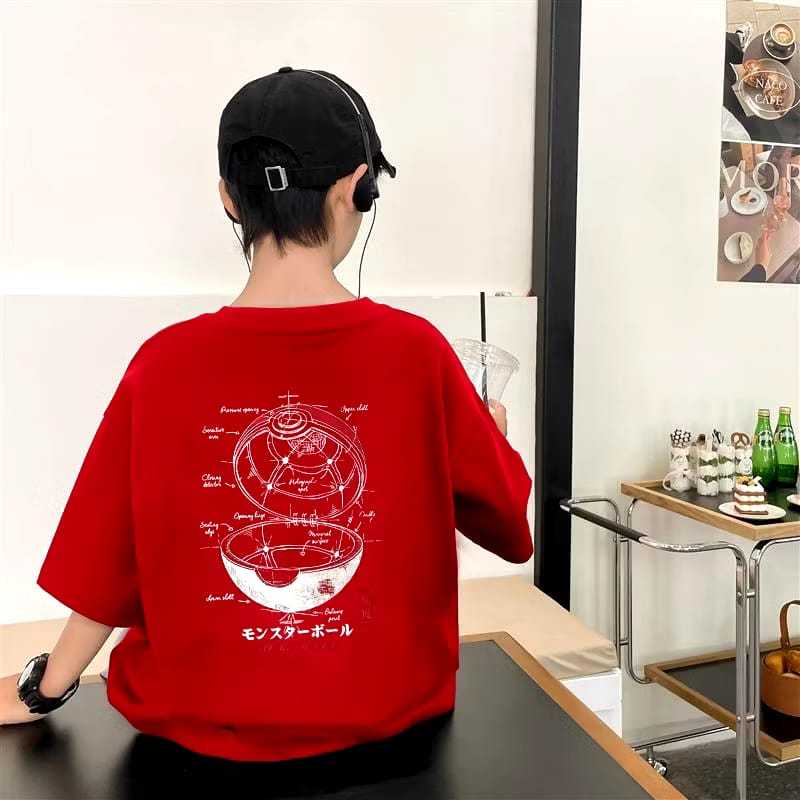 PUSAT KAOS KATUN ANAK COWOK 1-15 TAHUN KOREA STYLE PREMIUM / T-SHIRT ANAK COWOK MOTIF POKE BALL