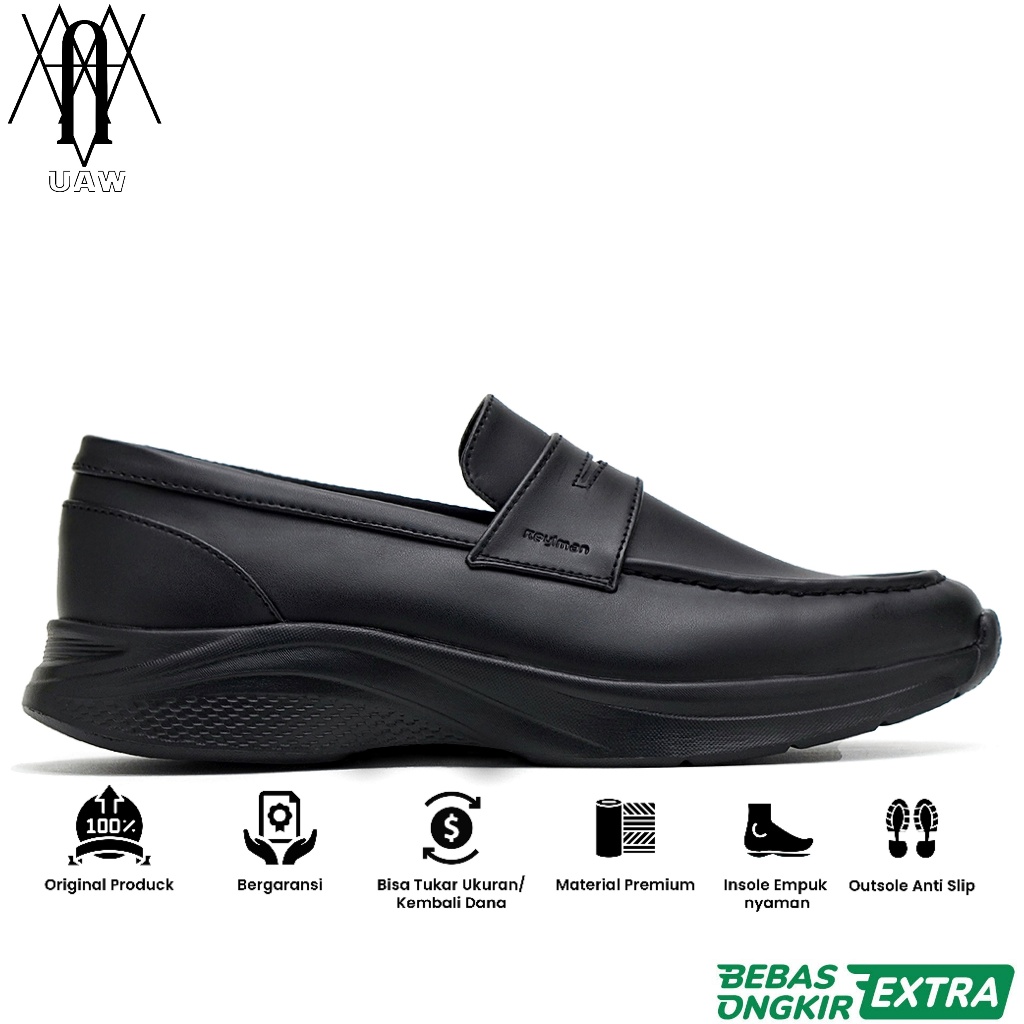 REYLMAN Garansi 100% Ori | SEPATU REYL MAN MODE SNEAKS - Sepatu Sneakers Pria Hitam Desain Loafers