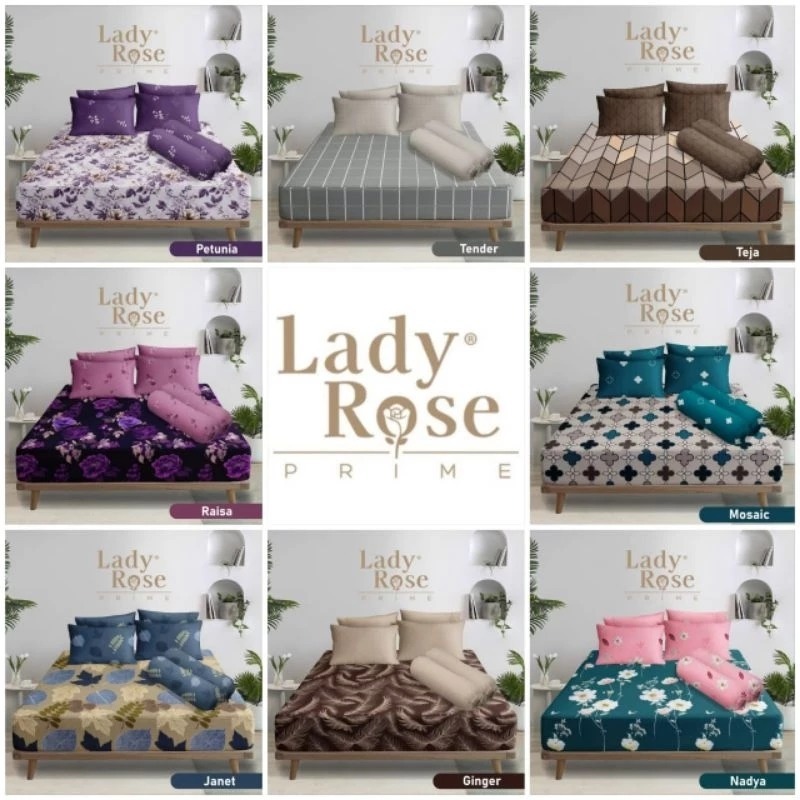 LADY ROSE PRIME - Sprei FITTED Queen / King T30 (160x200/180x200) spray / sprai / sprey / tinggi 30 
