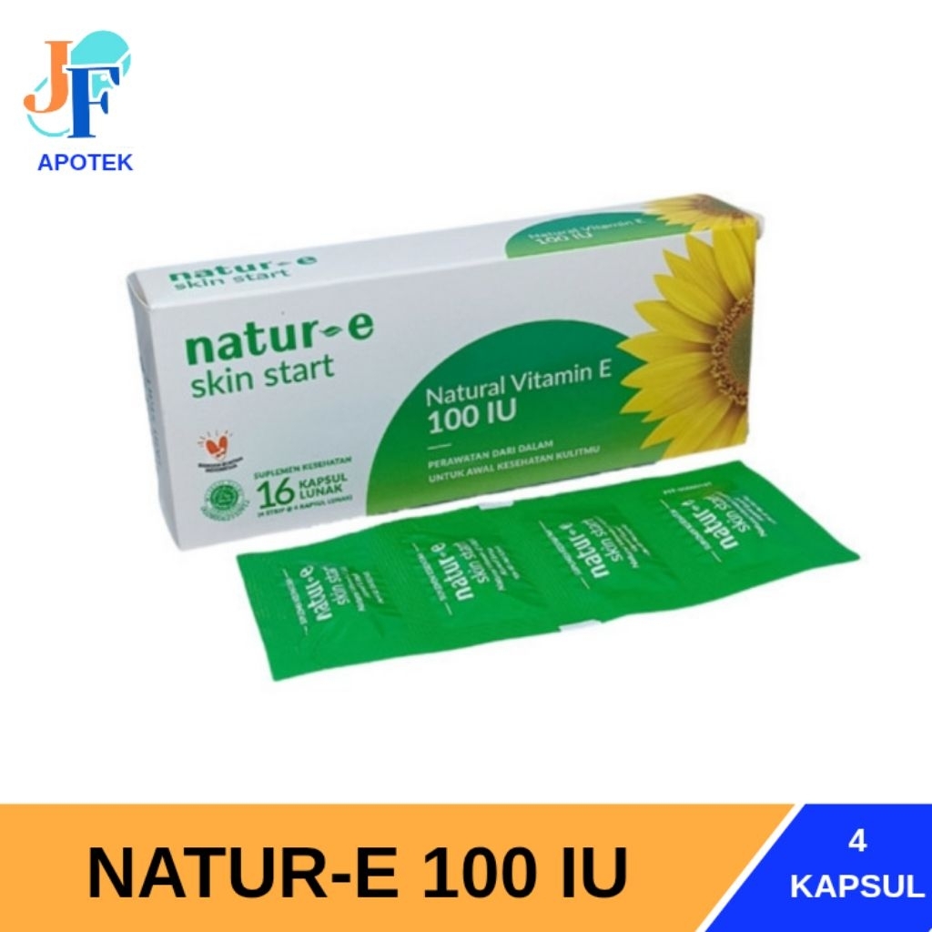 Natur-E 100 IU | 1 Strip 4 Kapsul | Natur-e hijau 100 IU - Menjaga kesehatan kulit