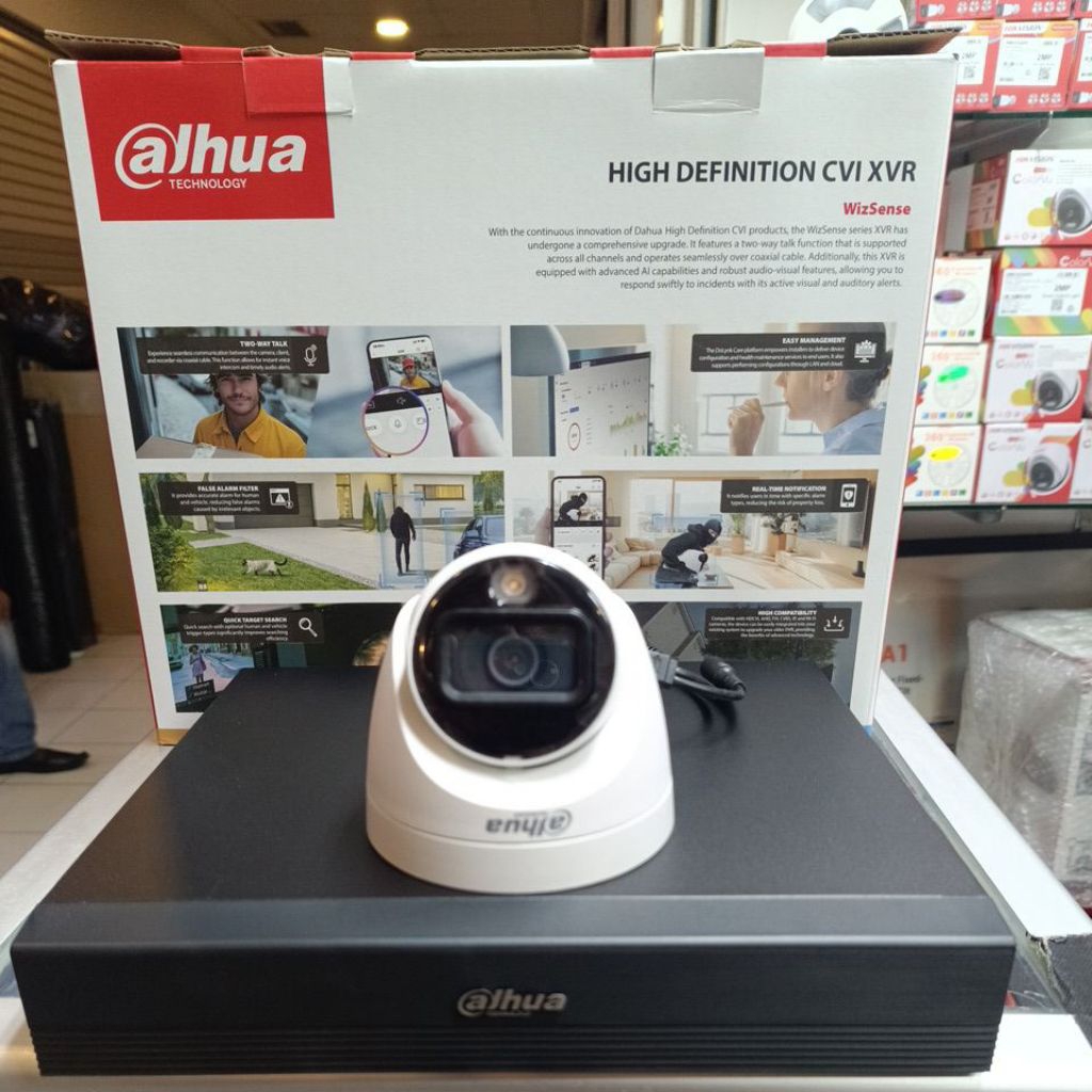 PAKET CCTV DAHUA COLORVU 16 CHANNEL 9 CAMERA DAHUA COLORVU 2MP 1080P LENGKAP