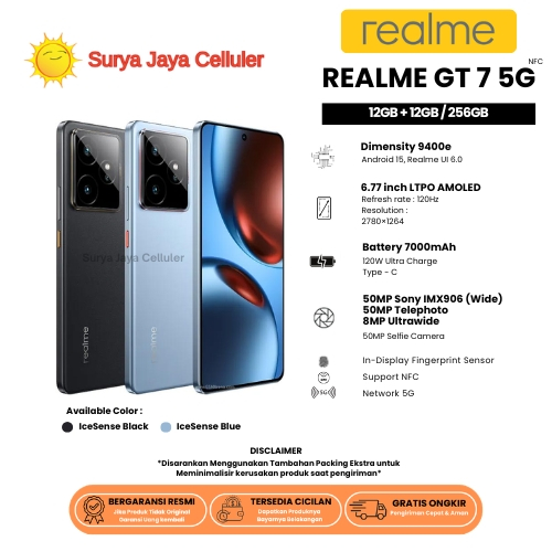 HP REALME GT 7 5G 12/256GB & GT 7T 5G 12/256GB (GARANSI RESMI REALME 1 TAHUN)