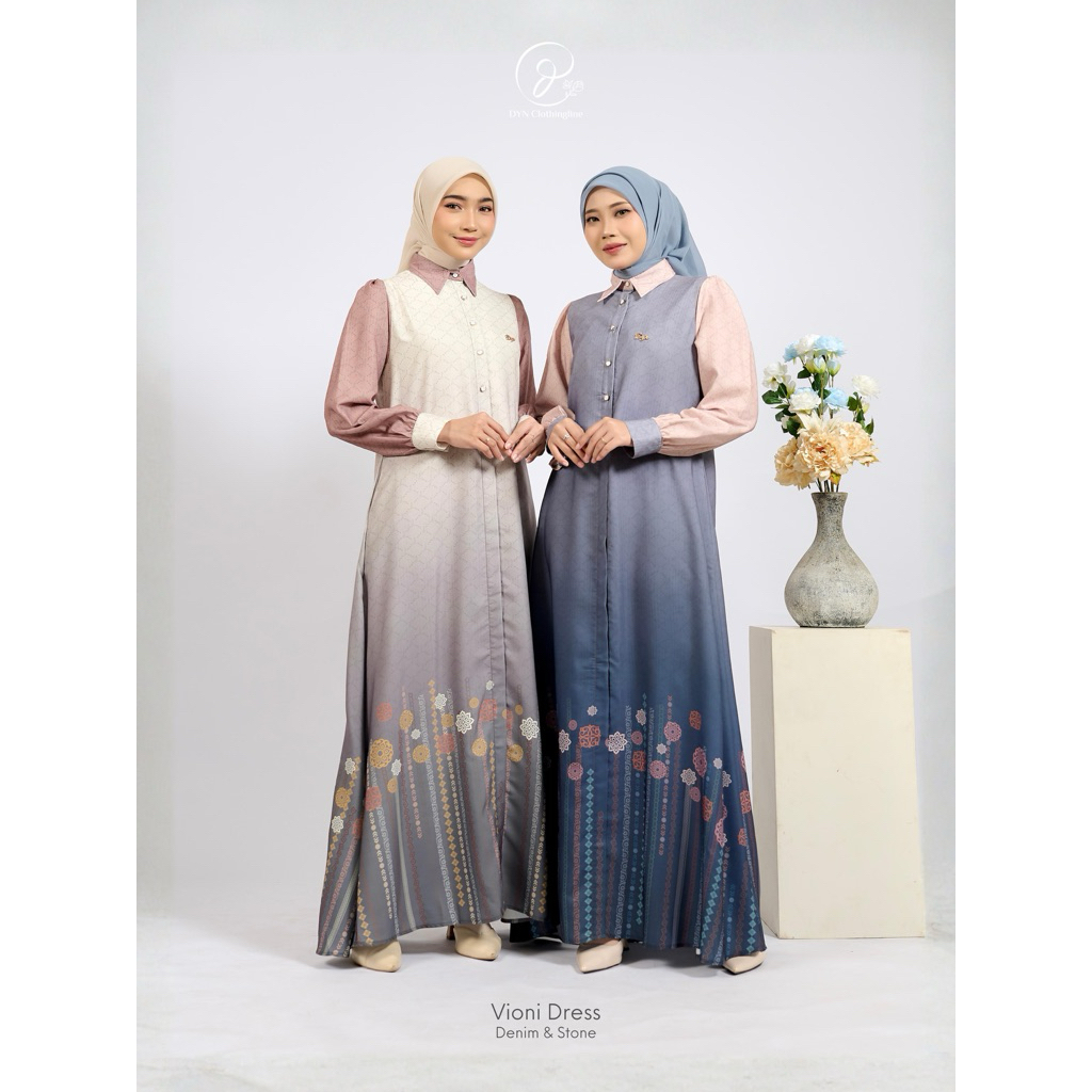 DYN - DYN Clothingline vioni Dress/ gamis busui friendly/ gamis terbaru kekinian