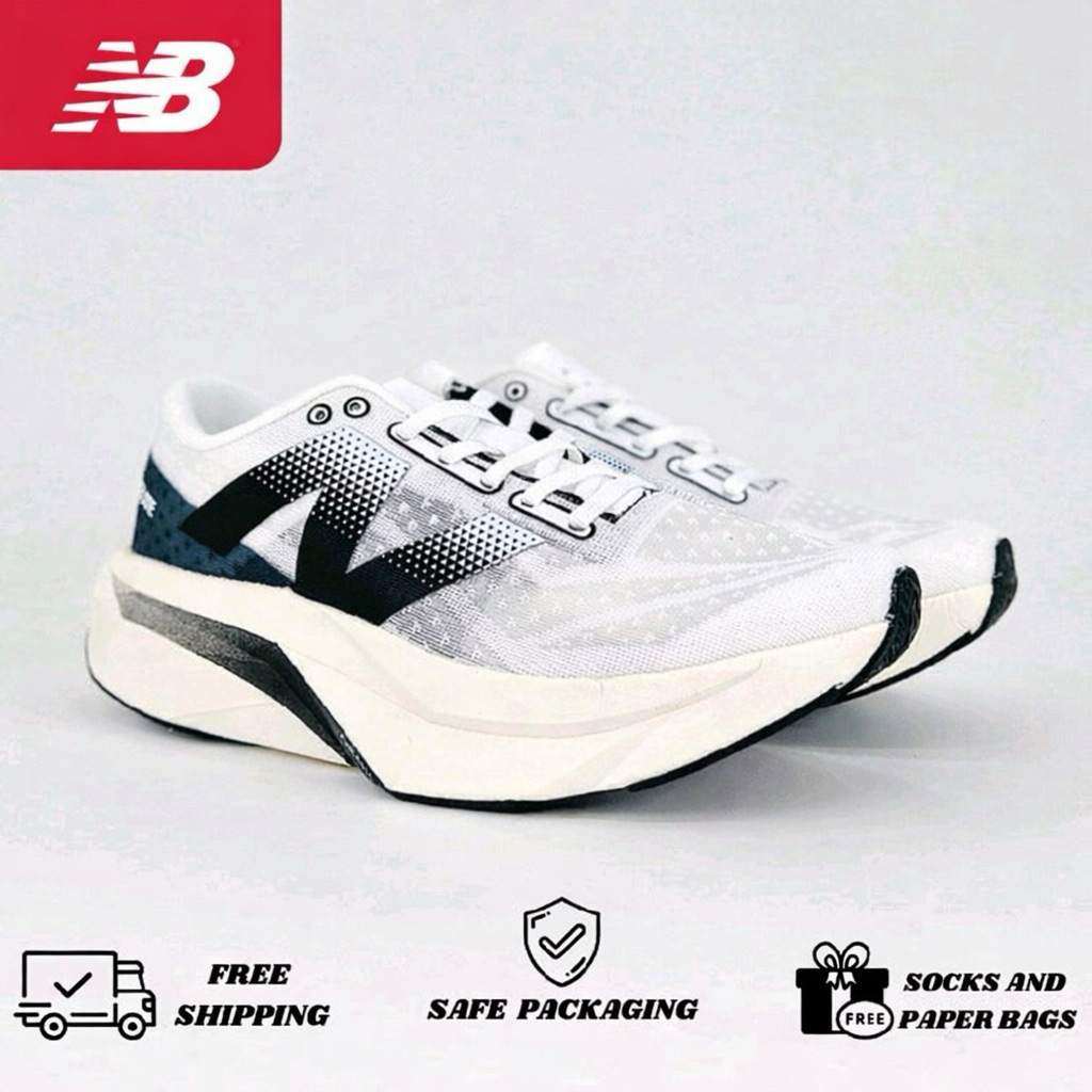 Sepatu Running New Balance Fuelcell Elite V4 White Black Original Pria Wanita NB Fuelcell Elite V4 P