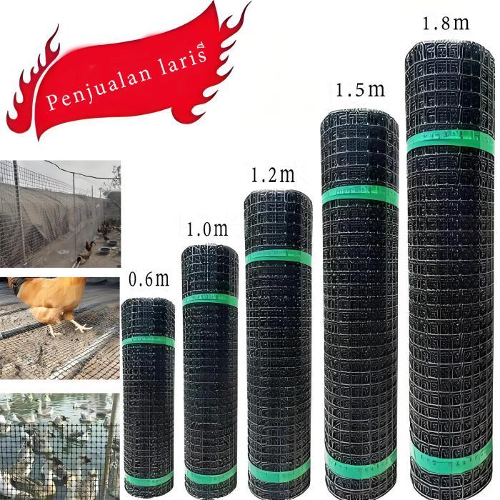 Pagar Jaring Kebun Tingginya 1.5Mx50M panjang Pagar taman plastik Jaring Kawat Plastik HDPE dengan b