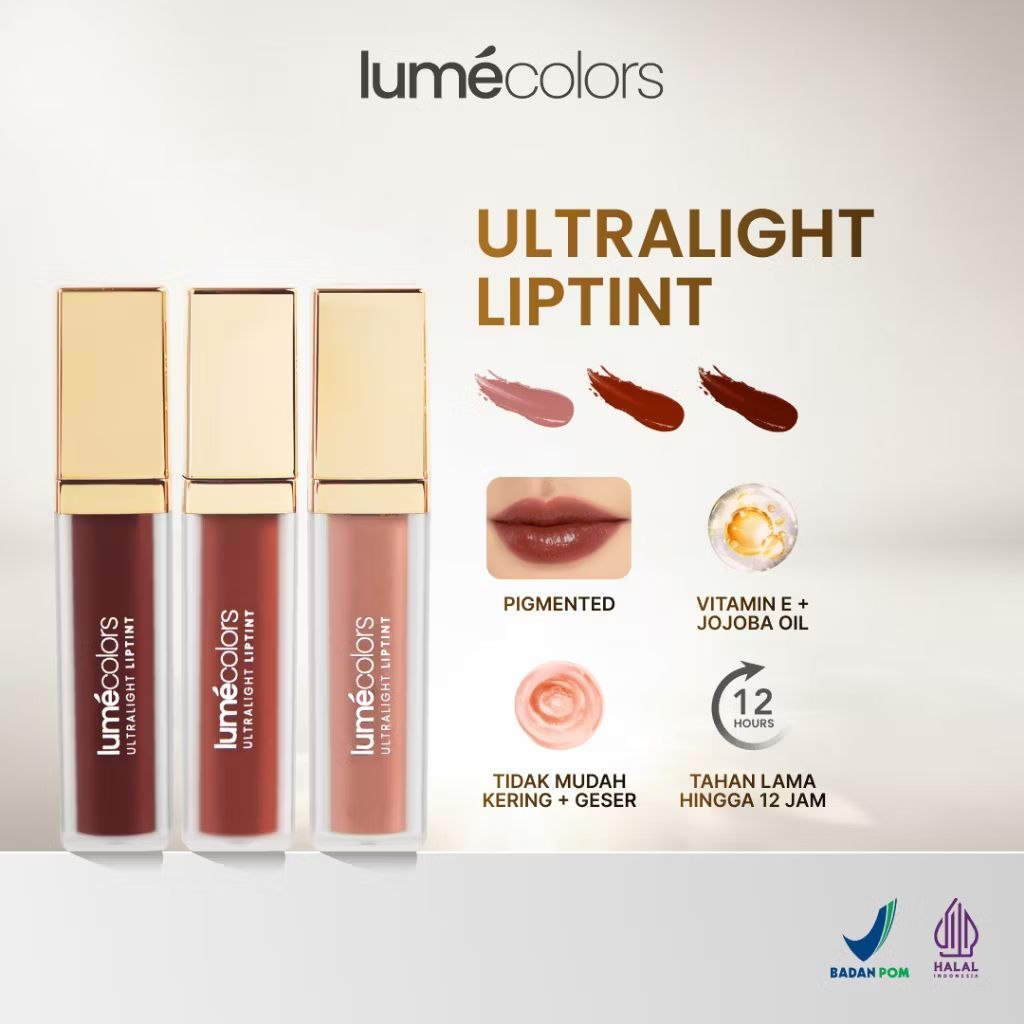 LUMECOLORS Ultralight Liptint Lumecolors Vit E dan Jojoba Oil Lume Lipstick