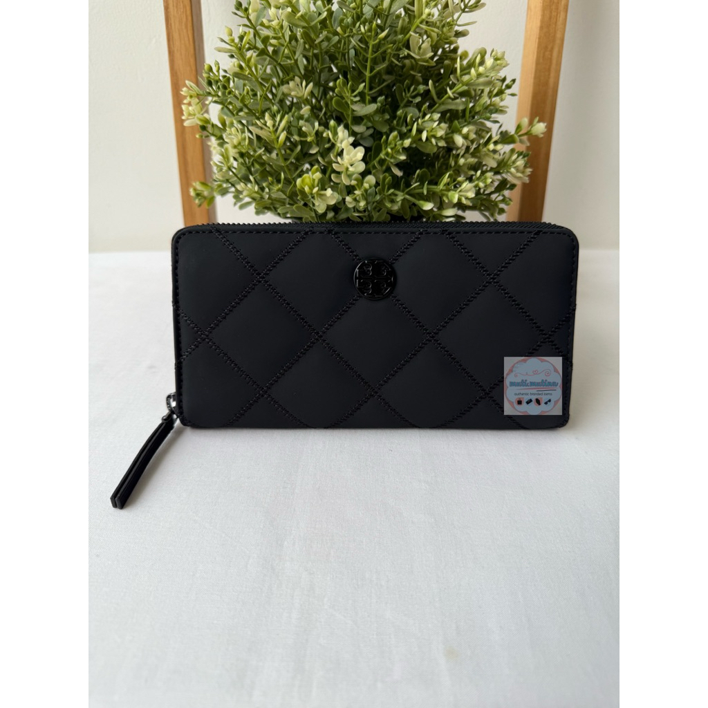 Willa Matte Zip Continental Wallet Black