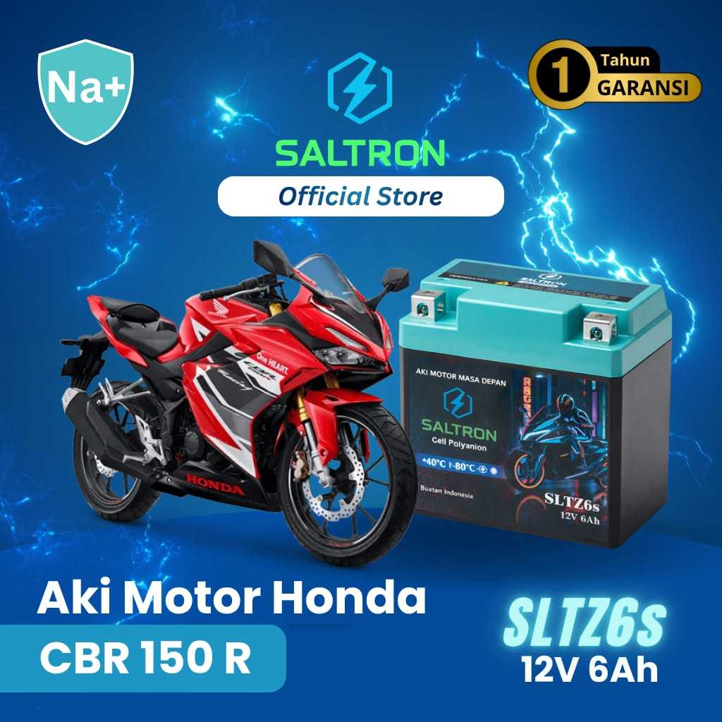 SALTRON BATTERY SLTZ6S AKI MOTOR CBR 150R AKI KERING 100% ORIGINAL GARANSI RESMI PABRIK