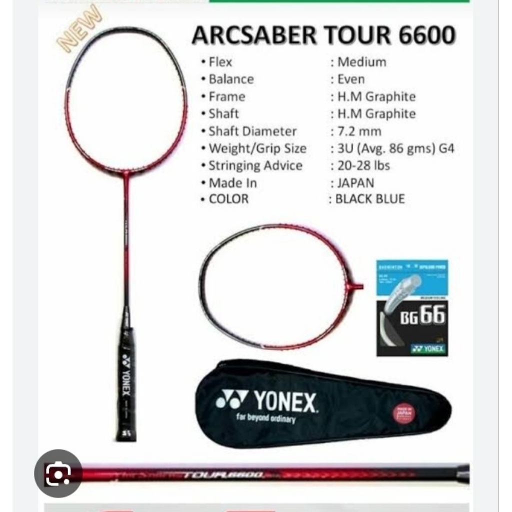 YONEX ARCSABER TOUR 6600 ORIGINAL JAPAN