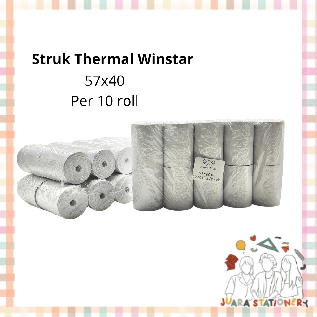 Struk Thermal 57x40 Winstar 10 roll / Struk Thermal Grosir Kertas Struk