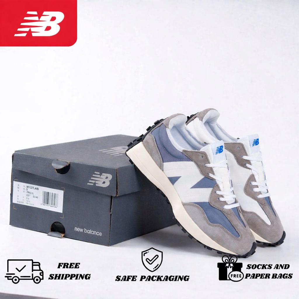 Sepatu New Balance 327 Grey White Original Pria Wanita NB 327 Premium Sneakers Import