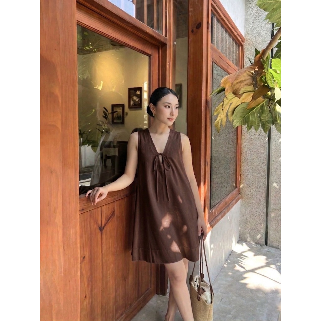SALE 6.6 Sachirelia - Andiva Midi Dress - Linen Dress - Dress Korea