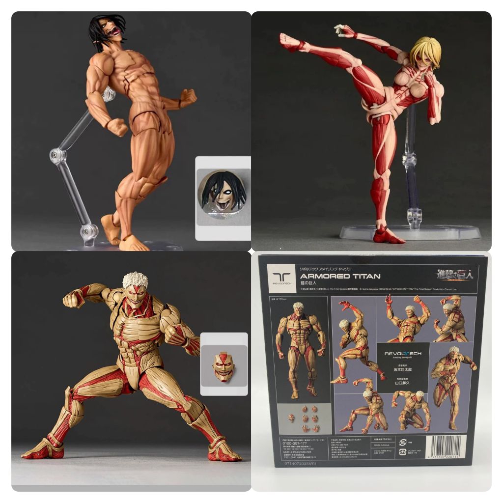 Action Figure Revoltech Attack on Titan Eren Yeager Levi Mikasa Ackerman Armored Titan Female Titan