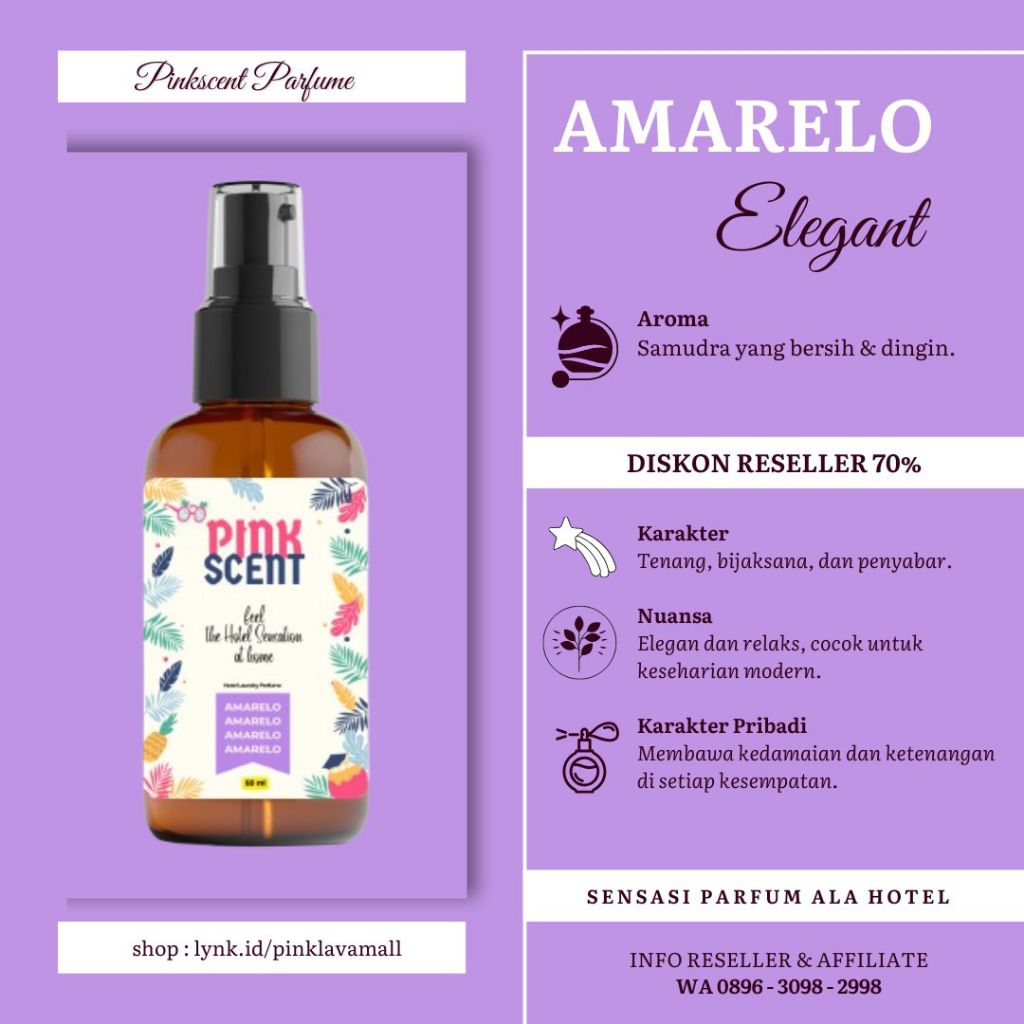 Parfum Wanita Amarelo Pinkscent 60 ml ala Hotel