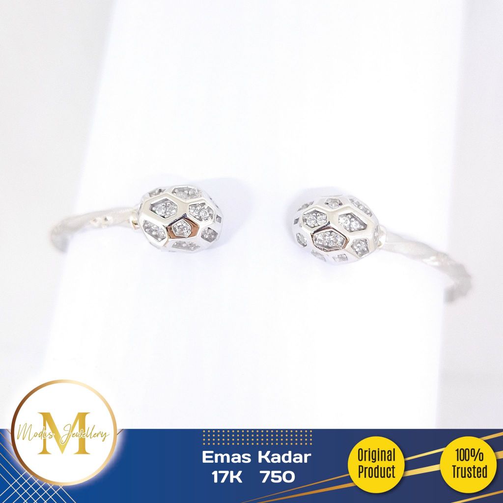 MODIS JEWELLERY - Gelang Tinju Ulir Putih - Emas 17k  750