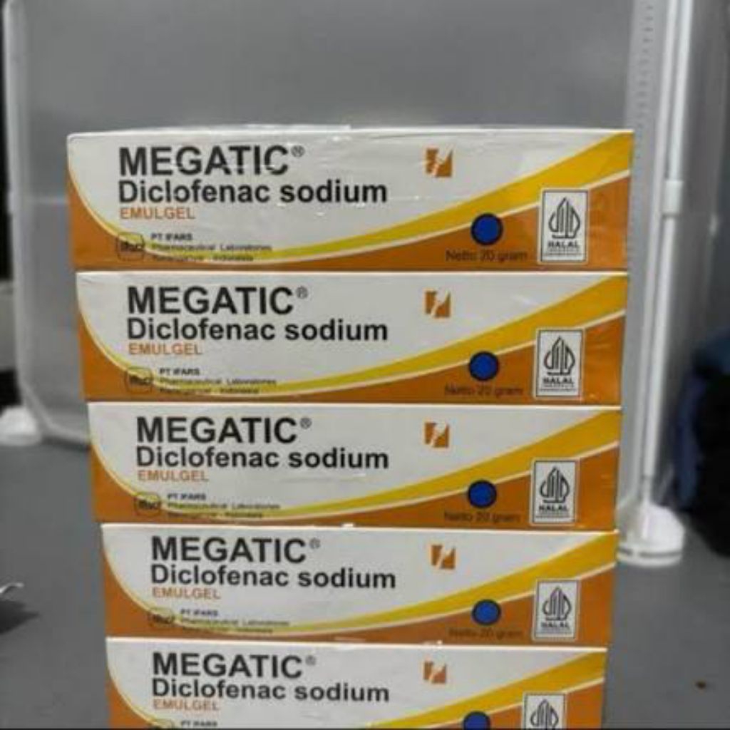 Gel Pereda Nyeri Megatic 20 Gram Tube - Natrium Diklofenak 1%, Mudah Digunakan, Atasi Nyeri