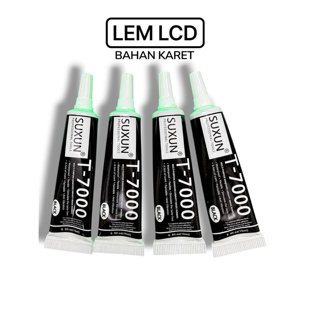 LEM LCD SUXUN T-7000 Black 15ml – Lem HP Serbaguna Bahan Karet Fleksibel untuk LCD