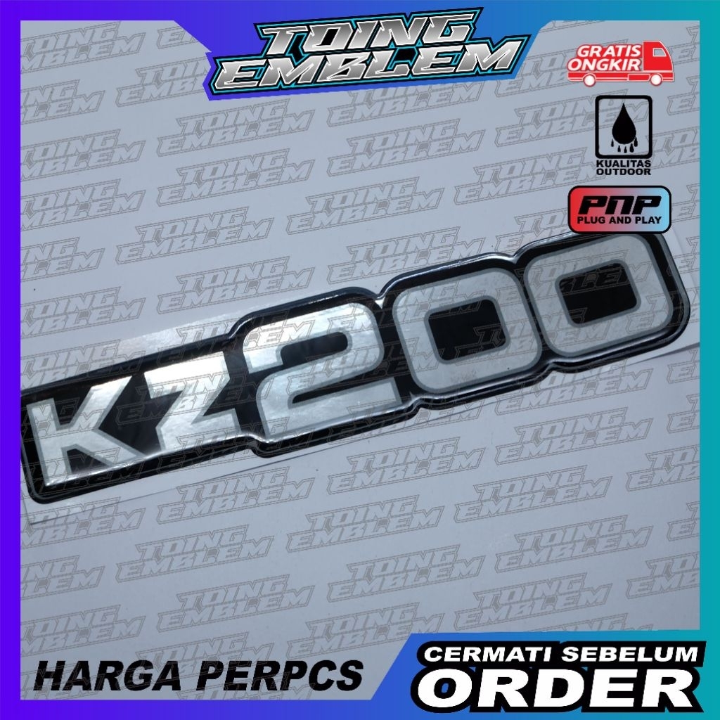 Emblem timbul Kawasaki Kz 200/Emblem binter Merzy Kz200/Emblem Box Aki Kz200