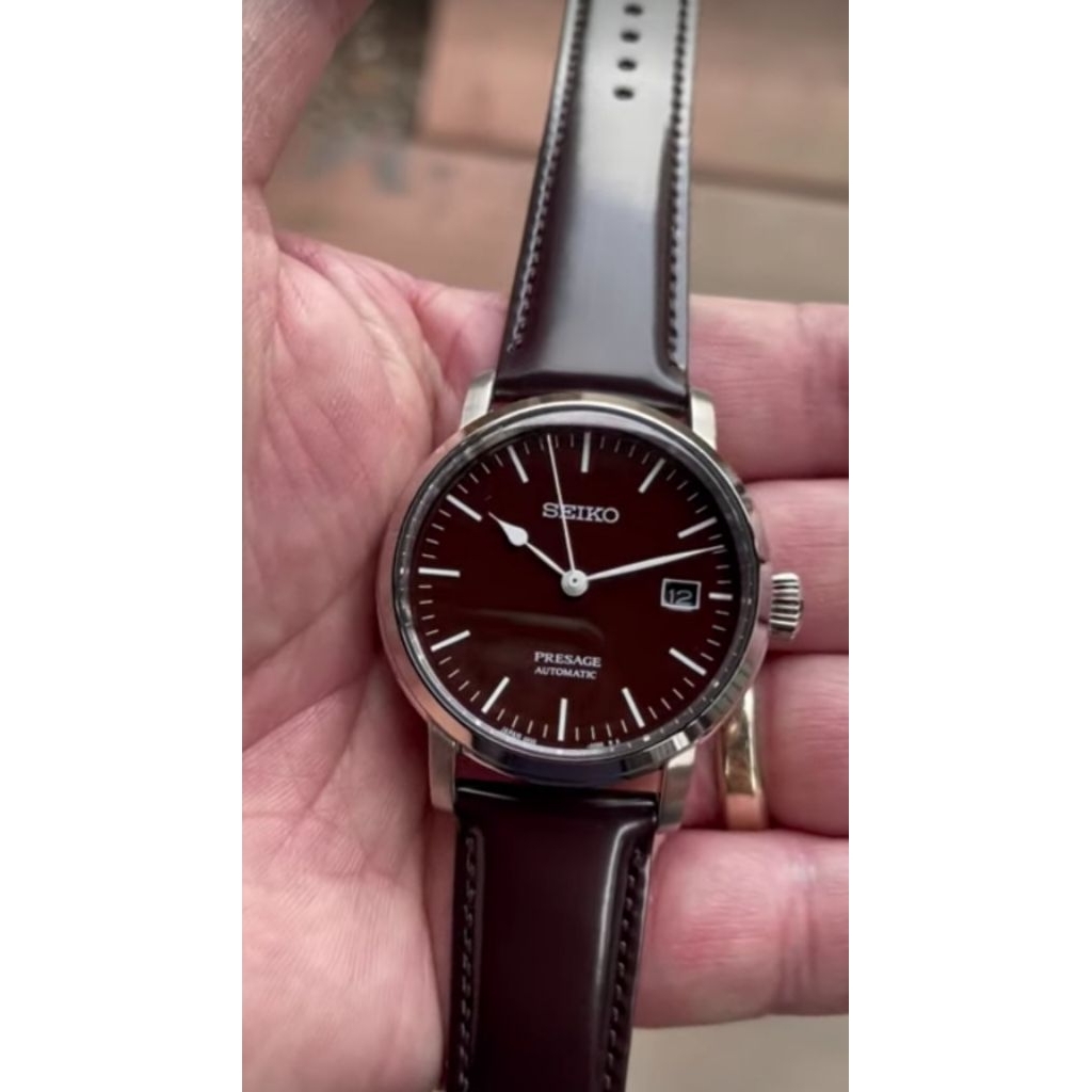 Seiko Presage SPB115J1 SPB115J Riki Watanabe Automatic Brown Enamel Dial Leather (Second)
