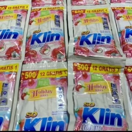 Soklin Deterjen Bubuk 24 Sachet - Softergent, Deterjen Cair 24 Sachet, Liquid Softergent 24 Sachet